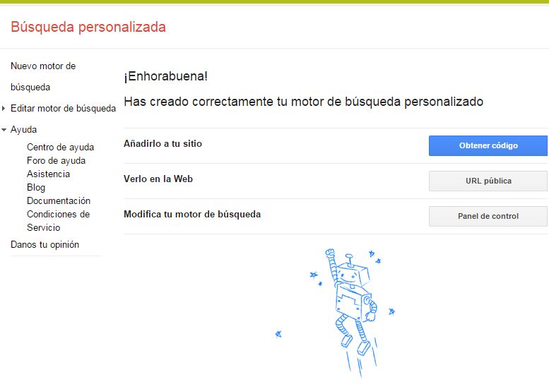 Búsqueda personalizada en Google: Paso 2